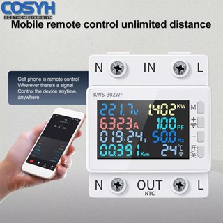 [Cosyh] Máy đo năng lượng kỹ thuật số LCD Màn hình sử dụng điện AC170V ~ 270V Vôn kế công suất