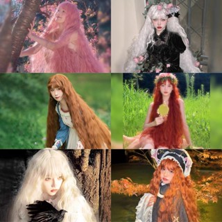 [Tóc Xoăn Dài 1m] Hồng lolita Nước gợn Sóng Lông Cô Gái Phong Cách Tóc Giả Nữ Kiểu Tóc Waltz Tóc Giả Mori Phong Cách Elf Tóc Giả