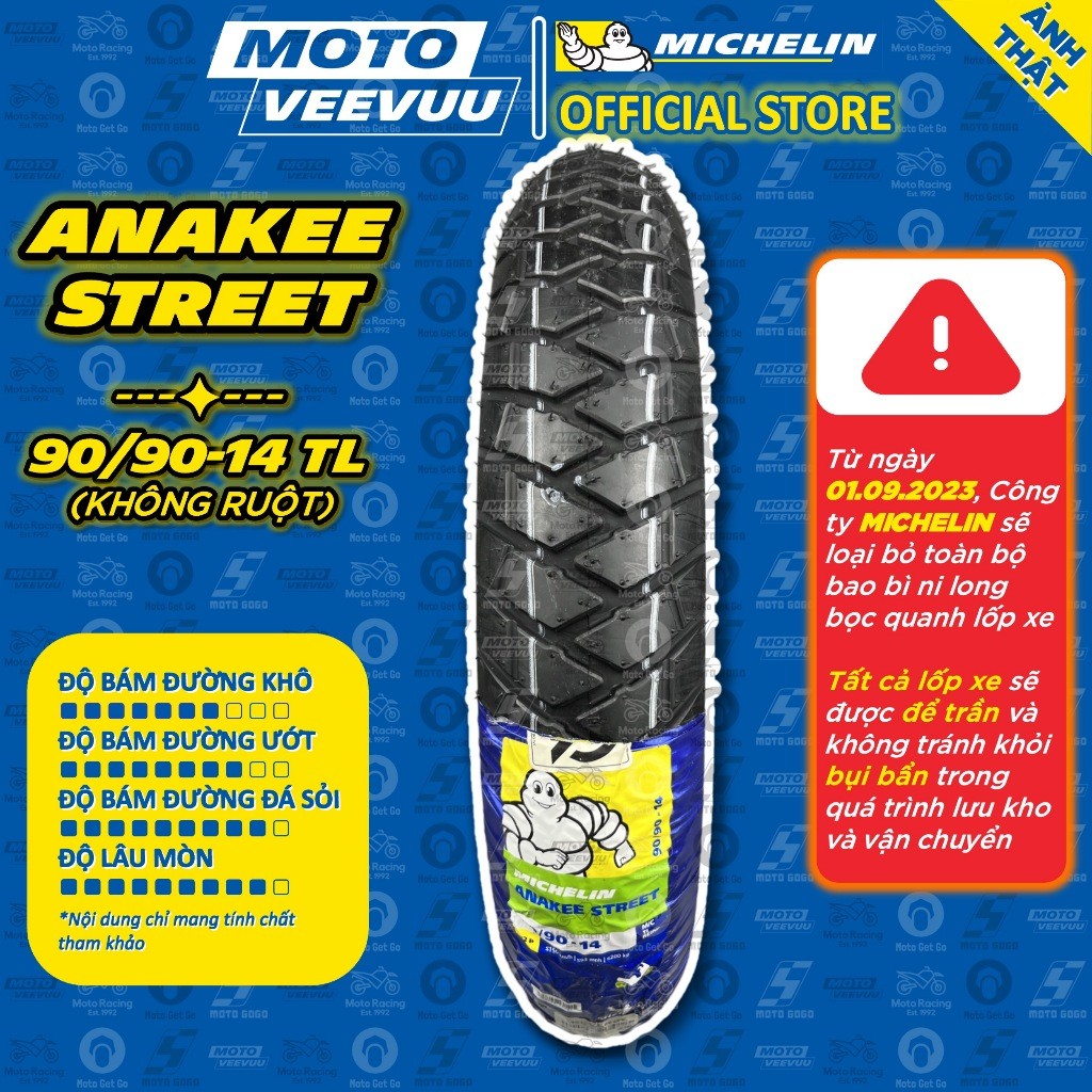 [MTVV] Vỏ lốp xe máy MICHELIN 90/90-14 TL Anakee Street<END>