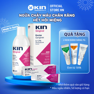 Combo Nước Súc Miệng Và Kem Đánh Răng Kin Gingival Cho Viêm Nướu, Hôi Miệng 250ml/75ml