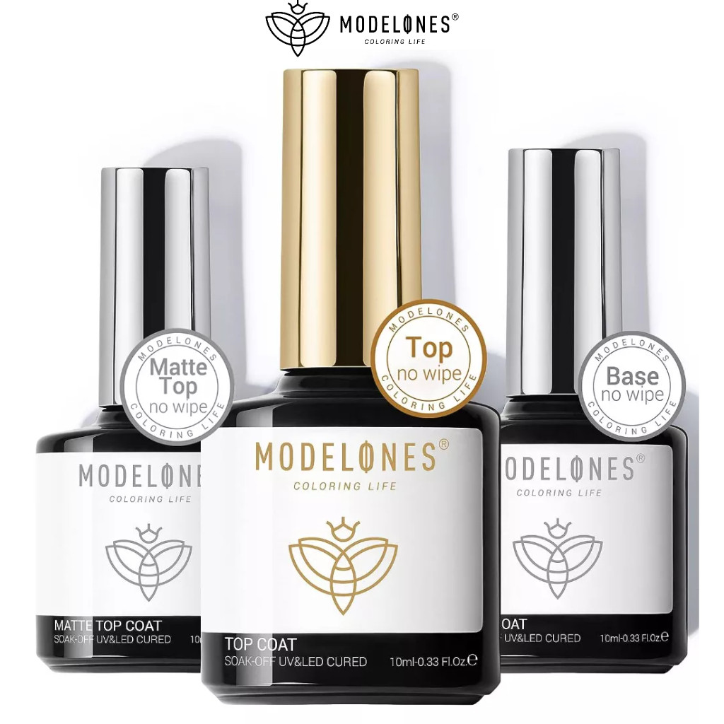 MODELONES Gel Nail Polish Gel Face Paint Primer, 3 miếng 10ml không chổi than Matt Shiny Face Paint 