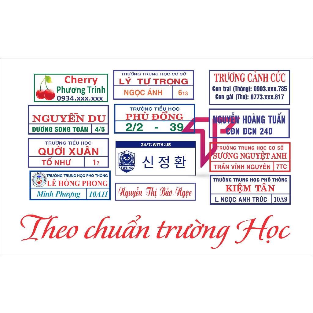 Hỏa tốc - Phù hiệu ủi áo HS, bảng tên ủi áo học sinh, nhân viên, tên cho bé mẫu giáo chuẩn trường họ