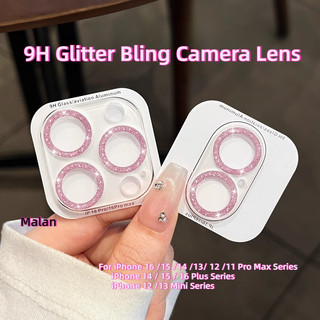  Sang Trọng Lấp Lánh Bling Kính Cường Lực Ống Kính Máy Ảnh Cho IPhone 16 15 14 13 12 11 Pro Max 14 15 16 Plus 12 13 Mini Full Cover Chống Rơi Bảo Vệ Camera Màn Hình Phim Bảo Vệ 