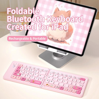 Bow Ba Bàn Phím Gấp Không Dây Bluetooth 67 Phím Phong Cách Dễ Thương Có Thể Sạc Lại Bàn Phím Gấp Không Dây Cho Windows / IOS / Android