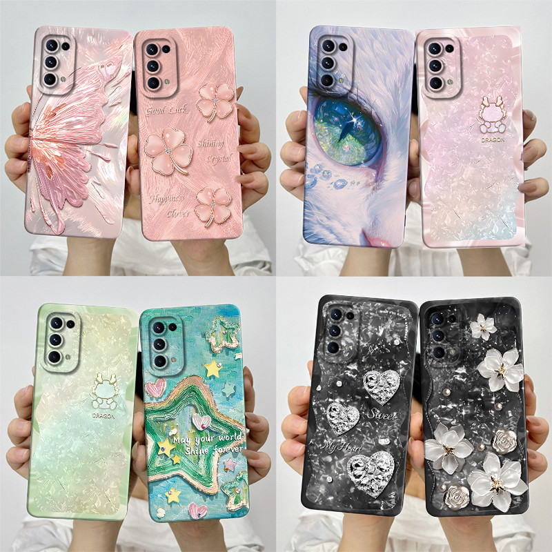 Dành cho OPPO Reno 5 / Find X3 Lite / Reno 5K Vỏ sơn thời trang hoạt hình dễ thương cho OPPO Reno5 /