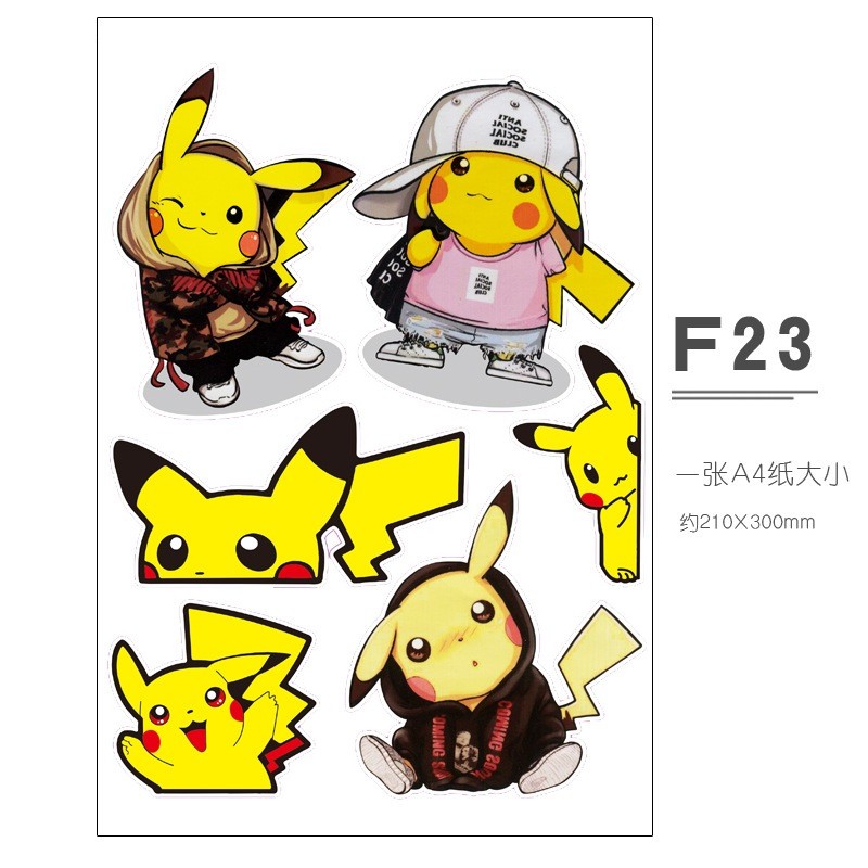 Hình dán PIKACHU, Stịker PIKACHU trang trí xe hơi