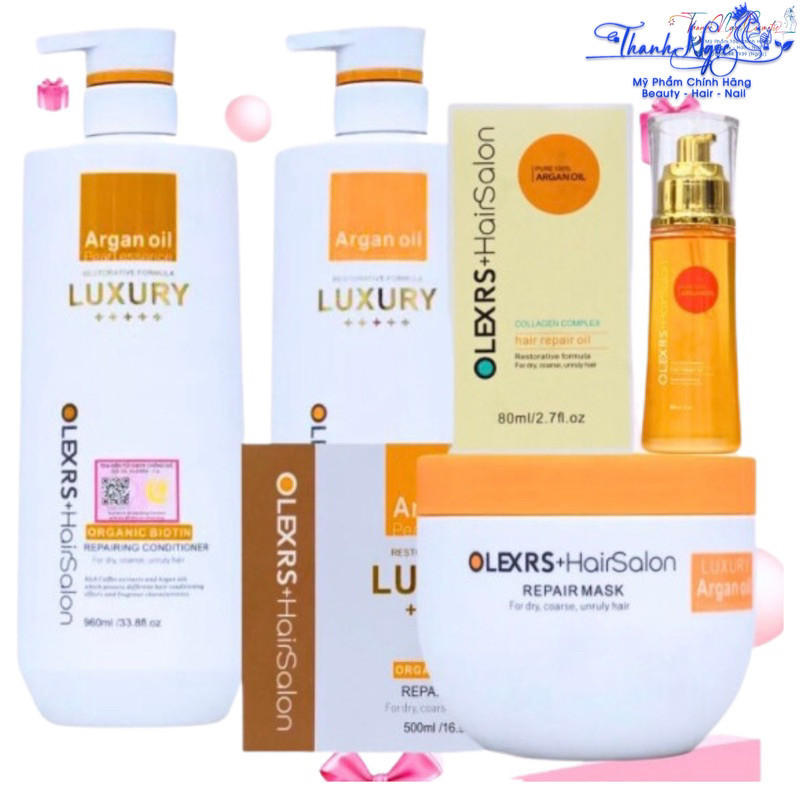 Dầu gội xả, kem hấp, dưỡng tóc Olexrs Luxury Argan Oil phục hồi mềm mượt tóc cao cấp [ TN ]