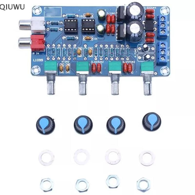 Qiuwu NE5532 Stereo Preamplifier Tone Board Âm thanh Mô-đun khuếch đại 4 kênh.