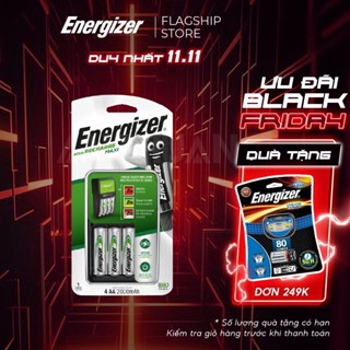 ANTHUAN  Bộ Máy Sạc Pin Energizer Maxi CHVC M4 - Pin: AA NiMH 2000mAh 1,2V | Có thể sạc 2 pin hoặc 4 pin AA hoặc AAA