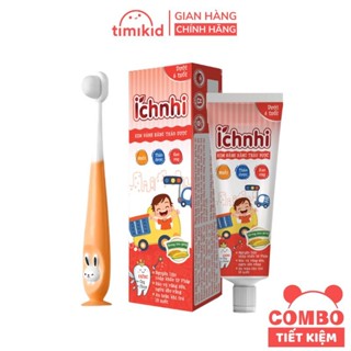 Combo Bàn Chải Sợi Tơ Mềm Và Kem Đánh Răng Thảo Dược Ích Nhi Cho Bé Dưới 6 Tuổi 50g
