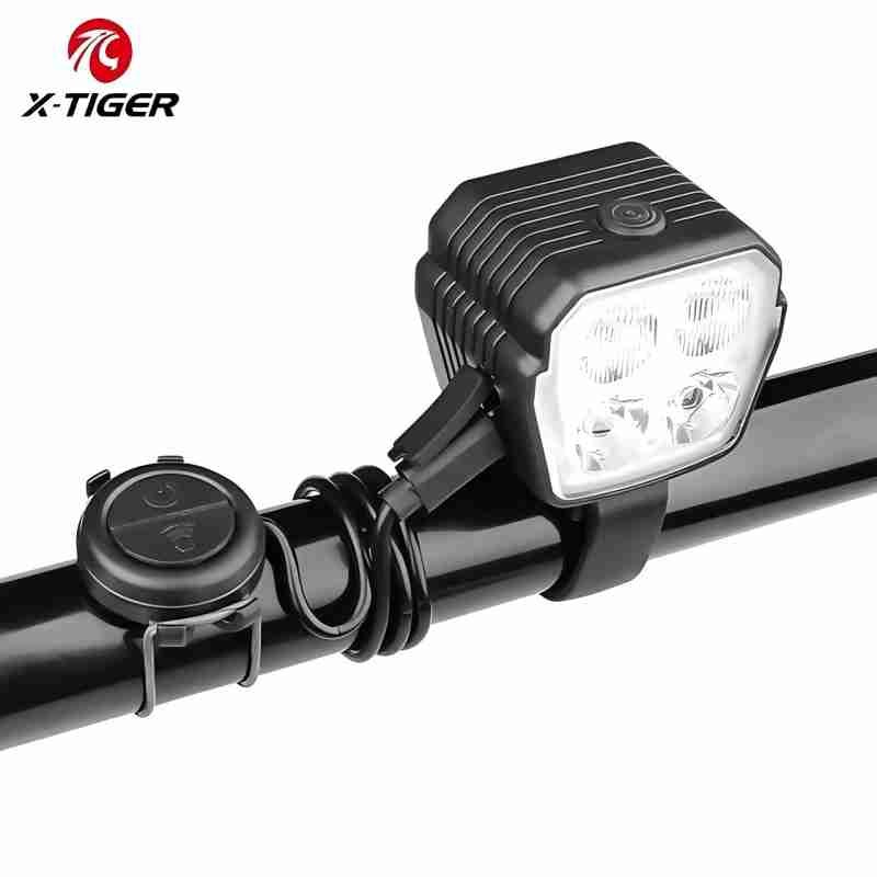X-tiger 2 trong 1 Sừng Đèn Pha Xe Đạp Đèn An Toàn Ban Đêm 300 Lumens Đèn Xe Đạp Với Chuông 120dB Chuông Điện Buzzer Đèn Đi Xe Đạp