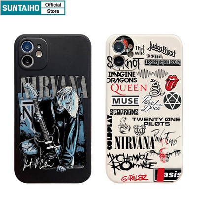 Suntaiho Ốp lưng Iphone Creative Rock Graffiti Poster Họa Tiết Ốp Điện Thoại Silicon Mềm Chống Sốc Cho Iphone 15 14 12 13 11 Pro Max IP 7 8 Plus Iphon X Xs XR Xs Max Ốp Lưng