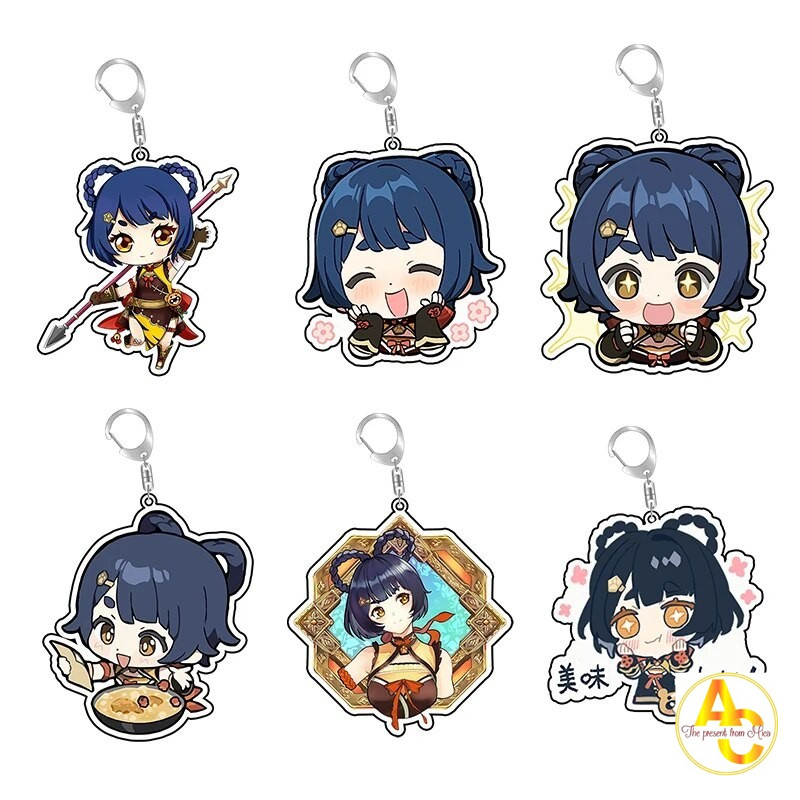 Móc khóa Genshin impact Ayaka Furina Xiao Scaramouche Raiden Hu Tao a12 Phụ kiện trang trí túi xách 