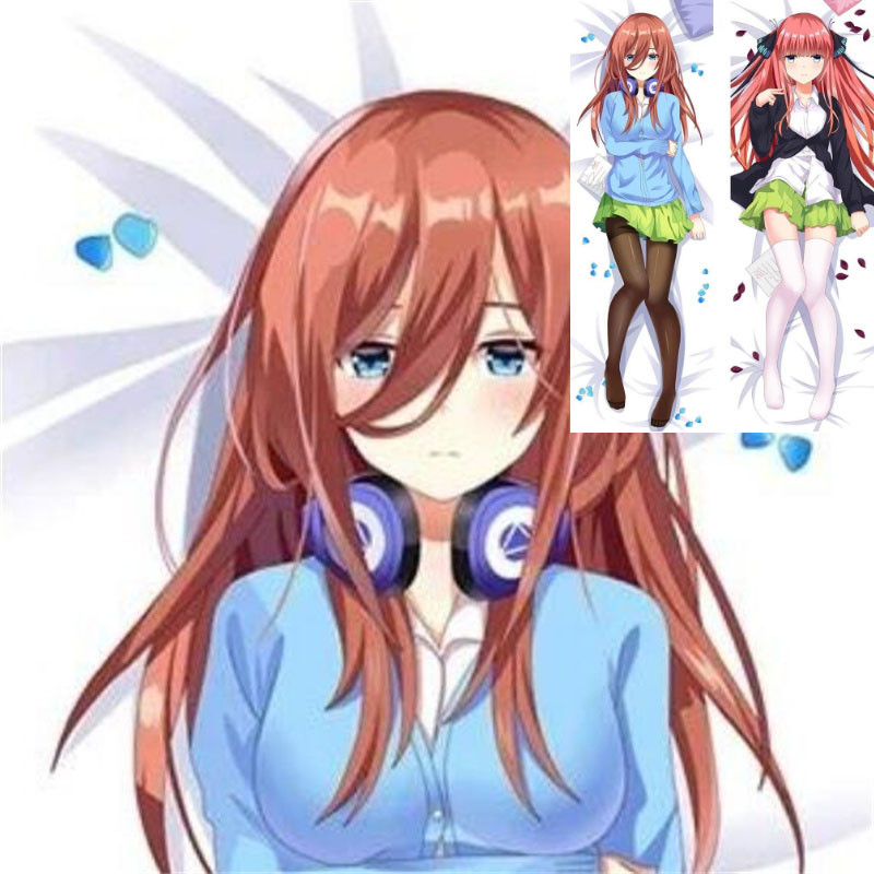 Quintuplets Nakano Nino Nakano Miku Dakimakura Anime Gối 2 Mặt In Hình Vỏ Gối Tùy Chỉnh