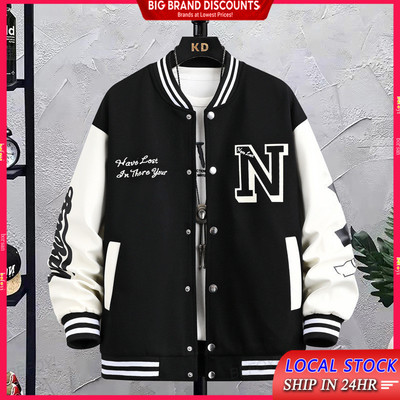 Áo khoác nam Bộ đồ bóng chày dáng rộng thông thường Hợp thời trang Mỹ Instagram Áo khoác sinh viên Top Cặp đôi Top ZJ59