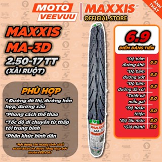   MTVV  Vỏ lốp xe máy MAXXIS MA-3D Gai kim cương 2.50-17 TT 2.50 17 Diamond 70 90 17  Lốp xài ruột <END> 