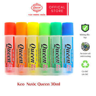 Combo 2 Chai Keo Dán Giấy Dạng Đầu Lưới Queen 30ml, Hồ Nước Dán Giấy Queen 30ml - VPP Học Sinh Store