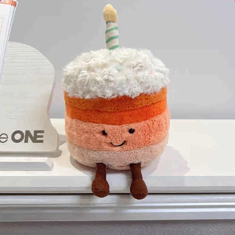 JELLYCAT Cầu Vồng Bánh Sinh Nhật Đỏ Nhung Jerry Dâu Kem Cưới Bánh Mousse Pháp