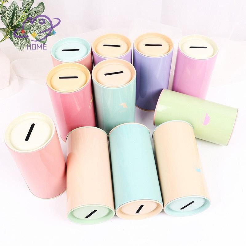[mayhome] 1PC Tinplate Round Animal Piggy Bank Color Piggy Bank Metal Coin Box Home Decoration Money