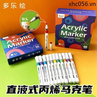 Tranh Dole Thẳng Chất Lỏng Acrylic Bút Đánh Dấu Đầu Mềm Mô Hình Bút Đánh Dấu Opaque Màu Xếp Chồng Học Sinh Tiểu Học Chuyên Dụng 48 Màu Bút Màu Nước 24 Màu Bàn Chải Nghệ Thuật Trẻ Em Màu Kim Loại Bộ 60 Màu