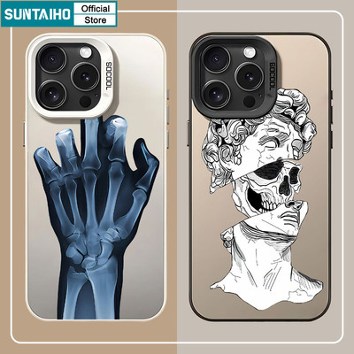 Vỏ Thẩm Mỹ Suntaiho Cool Dark Style Nghệ Thuật Ốp lưng Cho iPhone 11 12 13 14 15 16 Pro Max IP TPU Silicone IDM Cứng Cao Cấp Chống Sốc Ốp Lưng