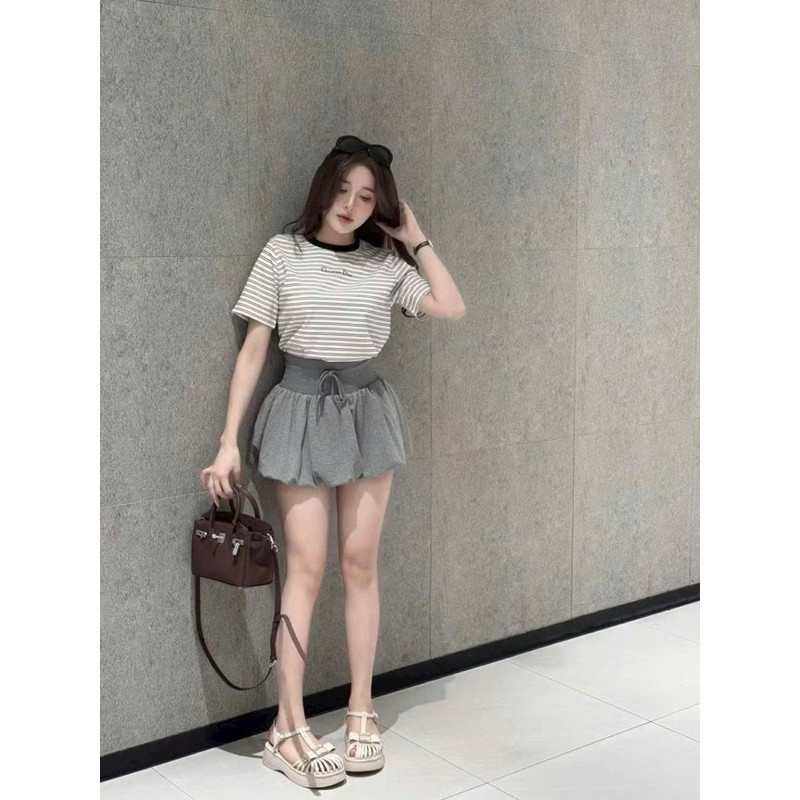 Chân váy bí nữ dáng ngắn chất nỉ 2 da lưng chun bản to kèm dây rút basic dễ phối - Minci Clothing | BigBuy360 - bigbuy360.vn