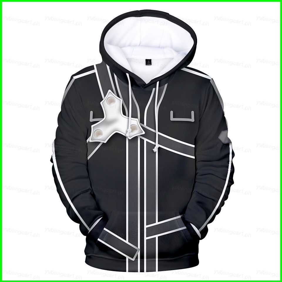 Hoodie cosplay Kirito Sword Art Online, phù hợp cho Halloween và thời trang hàng ngày