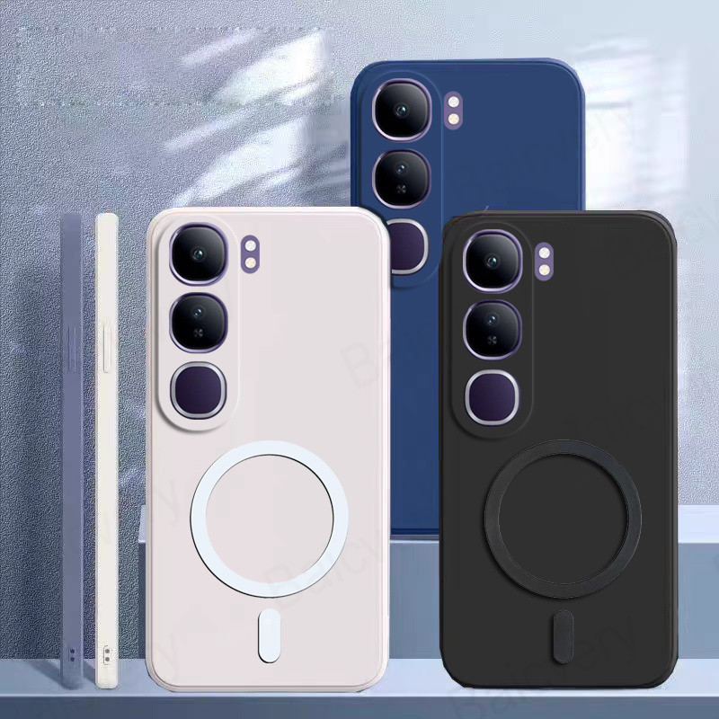 Vỏ cho VIVO V40 Lite 4G 5G Vỏ mờ đầy màu sắc có nhãn dán từ tính