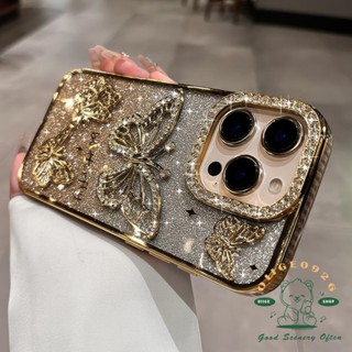【 Ốp lưng iphone16 】 Vỏ điện thoại hình con bướm lấp lánh kim cương iphone16 Pro Max 15 14 13 12 11 cho vỏ iPhone Vỏ mềm silicon TPU chống sốc