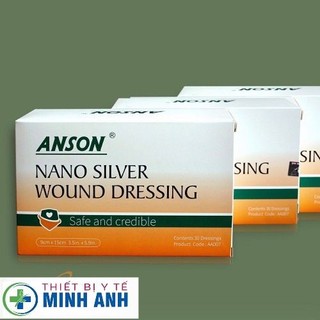 (Gạc vết thương bỏng nano bạc Anson 9x15cm)Anson nano silver  dressing