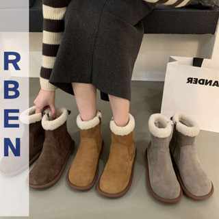 RENBEN Giày bốt ngắn sang trọng mùa đông ấm áp mới giày bốt đi tuyết cổ điển dành cho nữ
