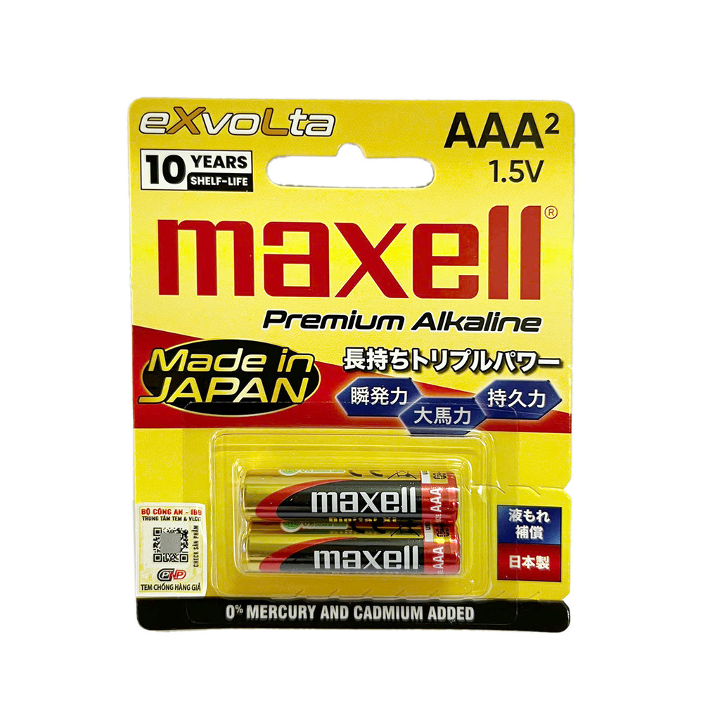 Pin Maxell EXvolta Premium Alkaline AA LR6, AAA LR0,3 XL LS