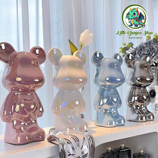  MÔ HÌNH GẤU BEARBRICK CAO CẤP TƯỢNG CHẤT LIỆU GỐM MẠ TĨNH ĐIỆN DECORR BÀN HỌC NHÀ CỬA 