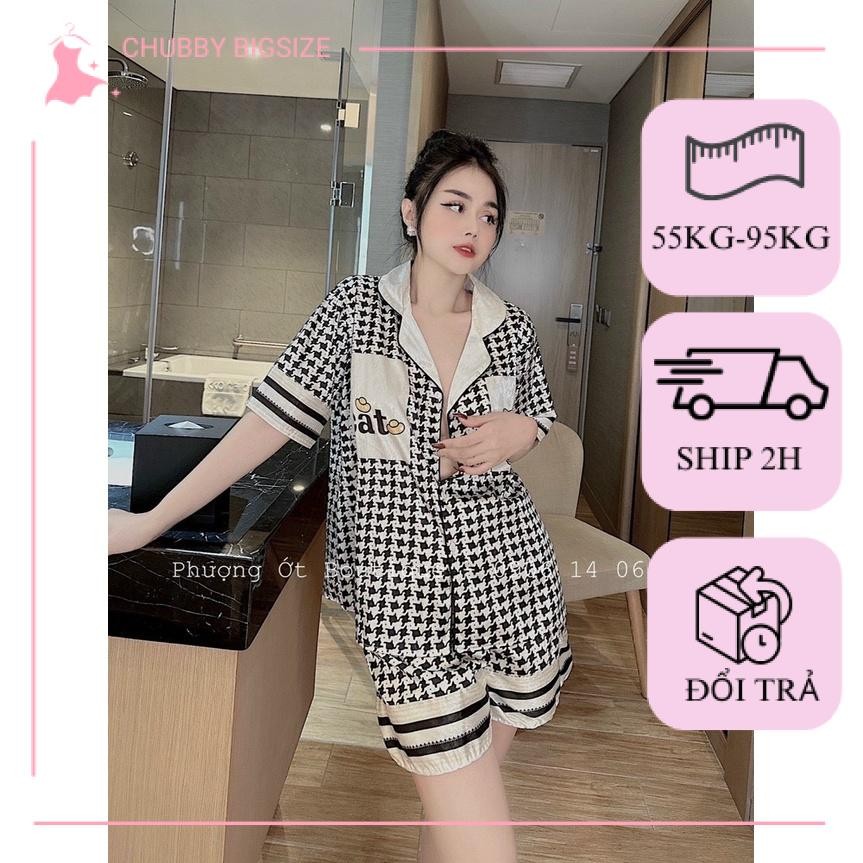 (Chubby Bigsize) Bộ Lụa Xước ĐÙI 5D Bigsize 50-95kg BD09