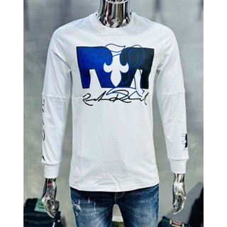  Áo Thun Nam Tay Dài Rock Revival Trắng Xanh_RR199 