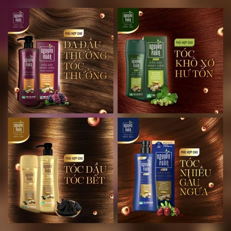 [600ml+60Ml/450ml+50ml/350ml + 35ml] dầu gội nguyên Xuân xanh/Vàng/Nâu/sạch gàu