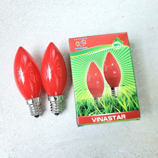 Bóng Đèn Led Quả Nhót Màu Đỏ - hộp 2 cái Đèn Thờ E12