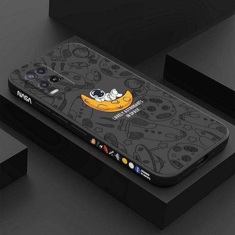 Ốp lưng OPPO A54, màu trơn OPPO A54 Hình minh họa không gian Vỏ điện thoại phi hành gia XTKR