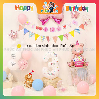 Bóng phao số 40cm mừng sinh nhật hpbd phụ kiện sinh nhật Phúc An
