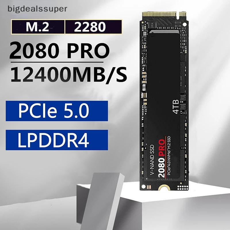 Bigdealssuper 4TB Ssd Solid State 2080pro Ổ cứng Naff M.2 Ssd Nvme PCIE 4.0 Max Đọc 12000 Mb / s Đĩa