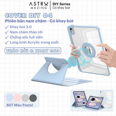 [DIY4 Magnetic] Bao da iPad AstroMazing xoay 360 tháo rời nam châm độ chống sốc cho Pro 11 Air 4 5 6 Gen 10