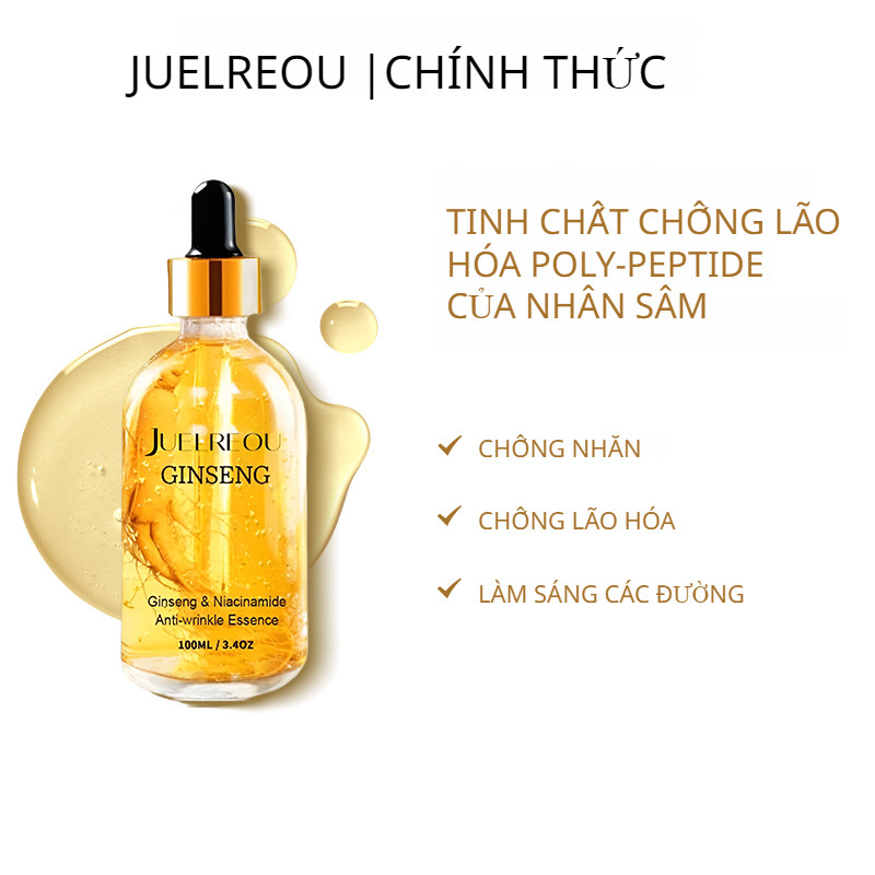 【JUELREOU】 Serum Hyaluronic Acid AntiWrinkle Ginseng Peptide Fade Niacinamide Framing Serum