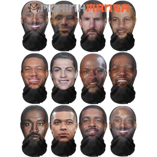 Mặt nạ Messi Ronaldo Mbappe Neymar Modric Balaclava Mũ đội đầu toàn mặt 3D Cosplay lưới đàn hồi Full face cầu thủ