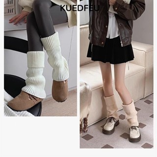 KUEDFEU  Tất bắp chân cọc, Áo ấm chân đan Harajuku Nhật Bản phong cách đại học, Trang phục Halloween Phụ kiện tập Yoga thể thao Màu trơn Mùa đông Y2K Lolita JK Chân dành cho nữ
