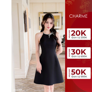 Váy cổ yếm kết dây đá Charme 402004