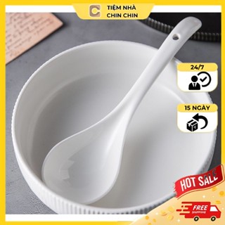  Muôi Canh Thìa Sứ Trắng - Vá Muỗng Sứ Thời Thượng Phong Cách Bắc Âu Vá Canh Bằng Sứ Tinh Tế Dày Dặn M37 