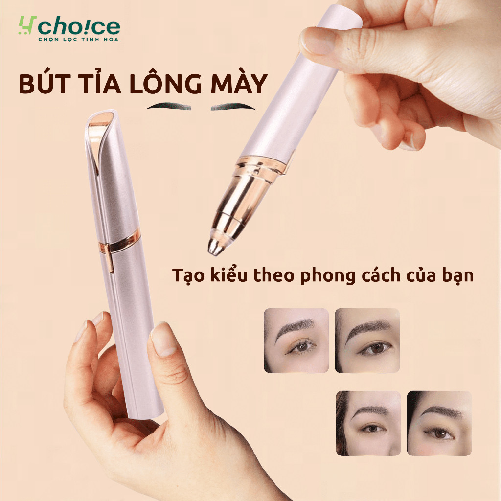 Bút tỉa lông mày thiết kế nhỏ gọn, tiện lợi, dễ sử dụng giúp tỉa lông mép, mũi, nách,.. không gây đau rát.