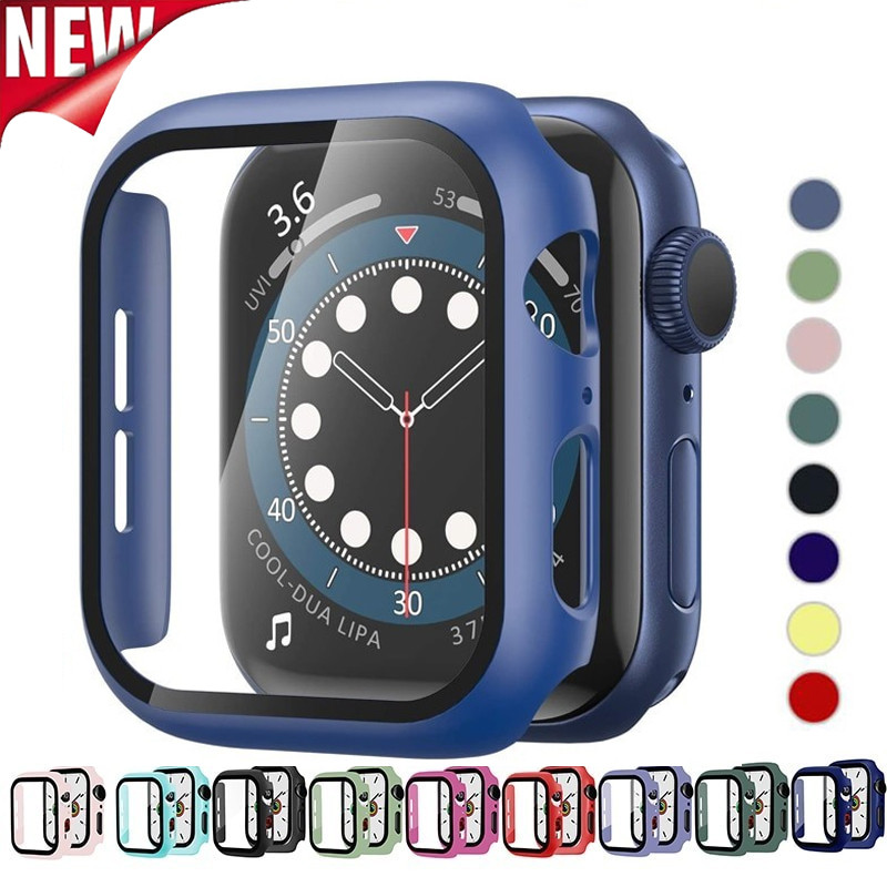 Thay thế vỏ PC phủ đầy màu sắc Tương thích cho Apple Watch 41mm 45mm 44mm 40mm 42mm 38mm Iwatch Case