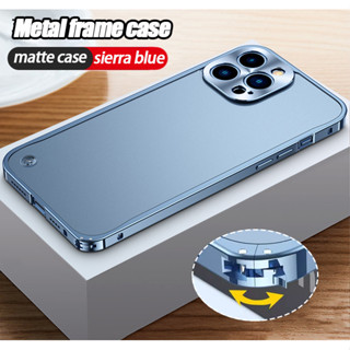 Viền kim loại bảo vệ ốp lưng mờ cho IPhone 11 12 13 14 15 16 Pro Max 14 Plus 16 Plus 12 mini 13mini CD họa tiết ống kính chống vân tay