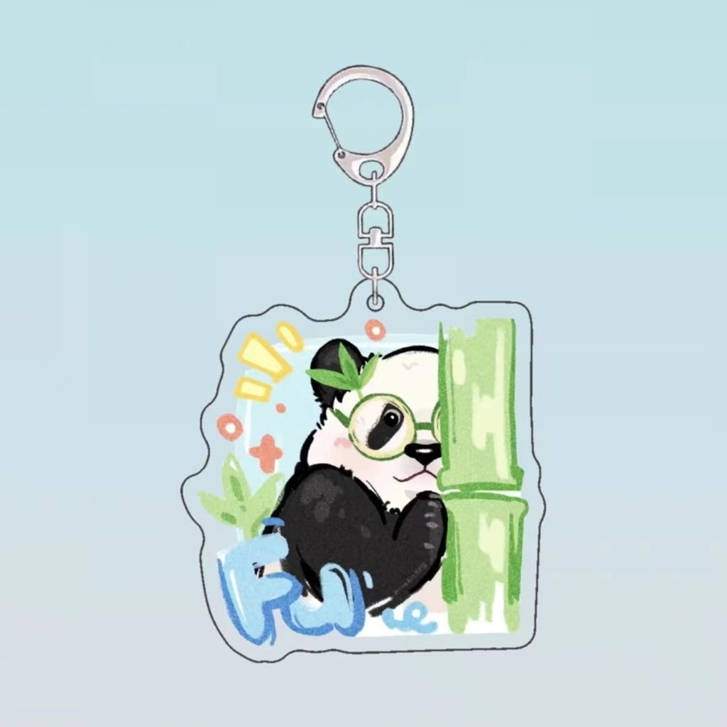 Móc Khoá, Mô Hình Standee Cute Panda Fubao Trang Trí Bàn Học